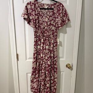 NWT Floral Burgundy Dress